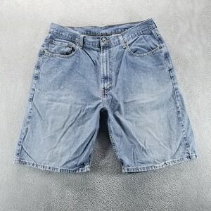 Levis Jean Shorts Mens 36 Blue 569 Relaxed Straight 10" Skater Jorts Denim